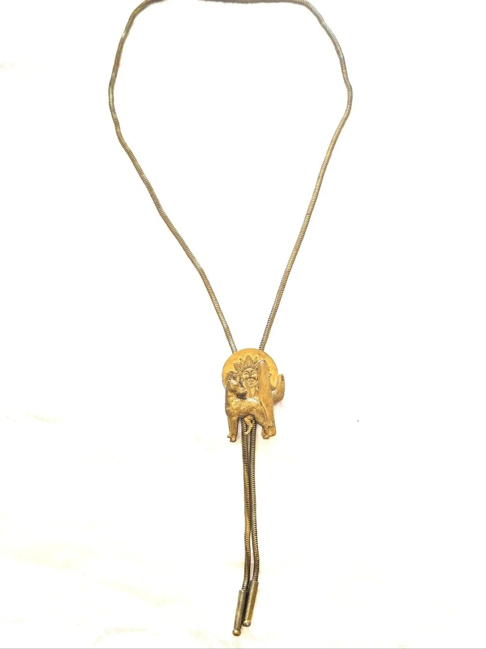 1980s Vintage Unisex Signed Jack Smile Southwestern Brass Bolo Tie